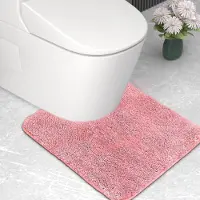 Famanu – Microvezel - badmat - wc - mat - 2 cm - super dik badmat - super absorberend - 50 x 50 cm - U - vorm - roze