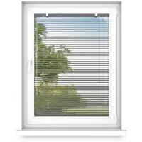 Fart Produkt time4blinds - Binnenjaloezieën Zonder Boren - Aluminium Jaloezieën - Aluminium Rolgordijnen voor Woonkamer, Slaapkamer, Keuken, Kantoor - met Koordgeleiders - Antraciet, Links, 1400x400