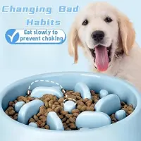 Famanu - Anti-verstoppingsbak voor honden, langzame voerbak, anti-losraken kom voor honden, hondenbak voor langzame opnames, slow-eating bowl voor honden en katten