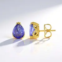 Cavill - Zilveren Oorbellen - 925 Sterling Zilver - Peervormige Blauwe Tanzaniet Edelstenen - 5,058 ct - Drupvorm - Exclusief Design