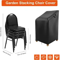 Famanu – Tuinstoelhoes - stapelbaar - 70 x 70 x 85/125 cm - Oxford - waterdicht - hoes voor buitenstoel - tuinstoelbescherming - dekzeil voor tuinstoel - zwart