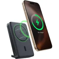 Baseus Nomos Qi2 Ingebouwde USB-C Kabel Magnetische Stand Machtbank 10000mAh 45W Interstellair Zwart