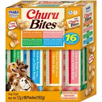 Inaba Churu Bites Hondensnack Multipack Chicken & Salmon & Tuna & Cheese 16 X 12 Gr