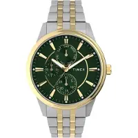 Timex Analoog horloge goud / donkergroen / zilver