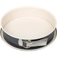 Famanu – Ronde bakvorm Ø 26 cm metalen bakvorm met lekbescherming en keramisch versterkte ILAG anti-aanbaklaag, ideaal voor gelijkmatig bakken van taarten en desserts, crème antraciet design