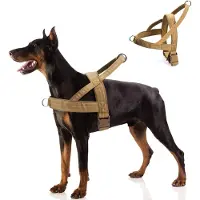 Famanu – Hondentuig Harnas voor Middelgrote en Grote Honden Anti Pull Hondentuig Reflecterend Verstelbare Borstharnas Honden voor Buitentraining Wandelen (M)