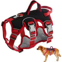 Famanu – Multifunctioneel hondentuig - Uitbraakvrij anti-trek hondentuig - Anti-trek hondentuig - Veiligheidstuig voor honden - Hondentuig voor kleine en middelgrote honden (Zwart - S)