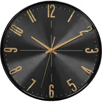 Famanu - Draadloze wandklok 30 cm stil 3D | grote, moderne, analoge wandklok zonder luide tikkende geluiden, bijna geruisloos | decoratie voor el