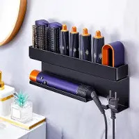 Famanu – Haardroger- en stylingtoolhouder zonder boren, zelfklevende wandorganizer