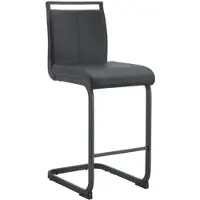 MODFU - Barstoelen Set Van 2 - Voetsteun - Scandinavische Stijl - Keuken En Horeca - Metaal En Imitatieleer - Zwart