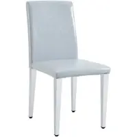 MODFU - Eetkamerstoelen Set Van 2 - Ergonomische Rugleuning - Minimalistisch - Voor Eetkamer - Metaal - Lichtgrijs En Zilver