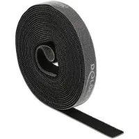 DeLOCK Klittenband - 5 meter - Zwart -