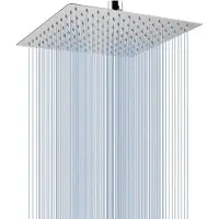 Famanu – Vierkante regendouchekop van 304 roestvrij staal, 25 cm, verchroomd, vervangende hoofddouche