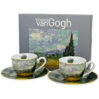 DUO sp. z o.o. 2x Espresso Kopjes Van Gogh Tarweveld 90ml - Luxe Cadeauset