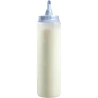 Famanu - Deegschep met Schaal 700 ml, deegdispenser voor crêpes, poffertjes, pannenkoeken, wafels, muffins en donutdeeg, blauw/wit