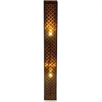 Globo Lighting Vloerlamp stoffen vloerlamp designlamp zwart woonkamer met textielen kap bladgoud, metaal zilver, 2x E27, LxBxH 15x15x118 cm