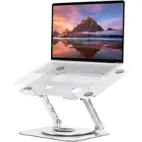 Famanu – Laptopstandaard met 360° draaibare basis, verstelbare computerverhoger voor bureau - aluminium opvouwbare houder voor alle laptops