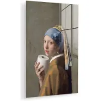 MuchoWow Glasschilderij 100x150 cm - Schilderij acrylglas - Klassiek - Humor - Kleurrijk - Foto op glas - Muurdecoratie woonkamer - Wanddecoratie slaapkamer - Schilderijen
