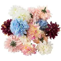 Famanu – Decoratieve bloemen - kunstbloemen - verschillende soorten - ca. diameter 4 - 5 cm (dahlia - pastel - 20 g)
