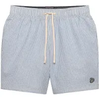 Superdry Zwemshorts 'Seersucker' lichtblauw / wit