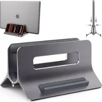 Famanu - Laptopstandaard, verticale laptopstandaard voor notebooks, verstelbare standaard voor laptops