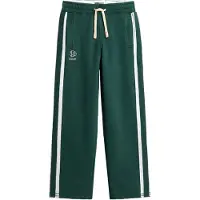 Superdry Broek 'Athletic Fives' smaragd / wit
