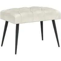 vidaXL Bank met knopen tufting Crèmekleurig 60 x 40 x 45 cm Fluweel