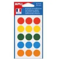 Agipa ronde etiketten in etui diameter 15 mm, blauw, 168 stuks, 28 per blad - 12 stuks