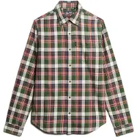 Superdry Heren Vintage geruit overhemd groen (XXL), Casual, Katoen, Lange mouwen M4010737A