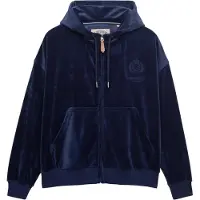 Superdry Dames Sweater Country Club Velours marine (M), Casual, Polyester, Marineblauw W2012544A