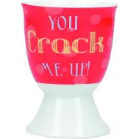 Kitchencraft eierdop You Crack Me Up! 5 x 7 cm porselein wit/rood