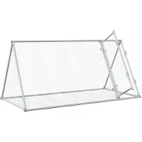 vidaXL Konijnenhok Zilver, 200x105x91 cm, verzinkt staal