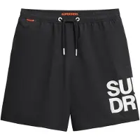 Superdry Zwemshorts zwart / wit