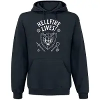 Stranger Things Trui met capuchon - Season 5 - Hellfire Lives! - S tot XXL - voor Mannen - zwart | Maat S