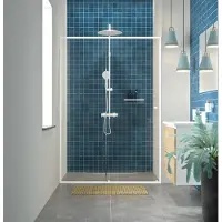Sealskin Schuifdeur voor nis contour 140x200 cm 6 mm helder glas mat wit