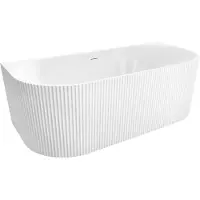 REA - Badkuip- Veneta 170 Geborstelde Koperen Stopkap - Wit - Acryl - 170X79X58Cm