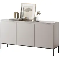 NADUVI Collection Dressoir Kate 3 deurs | spaanplaat beige 150x77x35 cm dressoirs | NADUVI