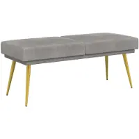 vidaXL Dubbel-laags bank Lichtgrijs 120 x 45 x 46 cm fluweel