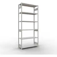 Schulte MULTIplus250 rekken zonder schroeven, basisrek, 7 legborden, tot 250 kg per legbord, zonder gereedschap monteerbaar, B 1300 x D 500 x H 3000, lichtgrijs