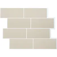 vidaXL Subway tegel 10 st Beige 29 x 21 cm Polyurethaan en PET