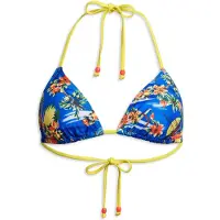 Superdry Dames Triangel bikinitop met blauwe bandjes (M), Strandkleding, Gerecycled polyester, Duurzaam W3010397A