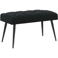 vidaXL Bank met knopen tufting Zwart 80 x 40 x 46 cm Fluweel
