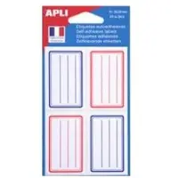 Agipa schooletiketten ft 38 x 50 mm (b x h), 32 etiketten per etui, blauwe rand - 12 stuks