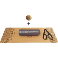Samarali Grijs Yin Yoga Set Sun - Kurk Mat, Bolster & Massagebal - Ideaal voor Yoga Liefhebbers