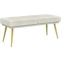 vidaXL Dubbel-laags bank Crèmekleurig 120 x 45 x 46 cm fluweel