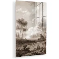 MuchoWow Glasschilderij 40x60 cm - Schilderij acrylglas - Klassiek - Landschap - Neutraal - Foto op glas - Muurdecoratie woonkamer - Wanddecoratie slaapkamer - Schilderijen