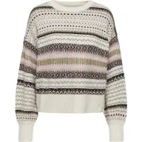 ONLY Trui 'ONLArianne' chocoladebruin / stone grey / kaki / rosé