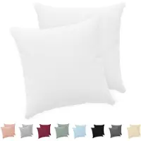 Famanu – Set van 2 luxe kussenslopen 40x40 cm in wit, vervaardigd uit 100% katoen jersey 150 g/m² met ritssluiting, voor een comfortabele en gezonde nachtrust