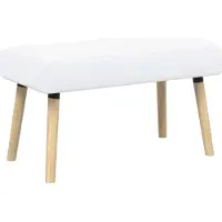 vidaXL Kanaalgeplooide Bank Wit 80 x 40 x 46 cm Stof