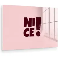 MuchoWow Glasschilderij 90x60 cm - Schilderij acrylglas - Nice - Uitroepteken - Roze - Foto op glas - Muurdecoratie woonkamer - Wanddecoratie slaapkamer - Schilderijen